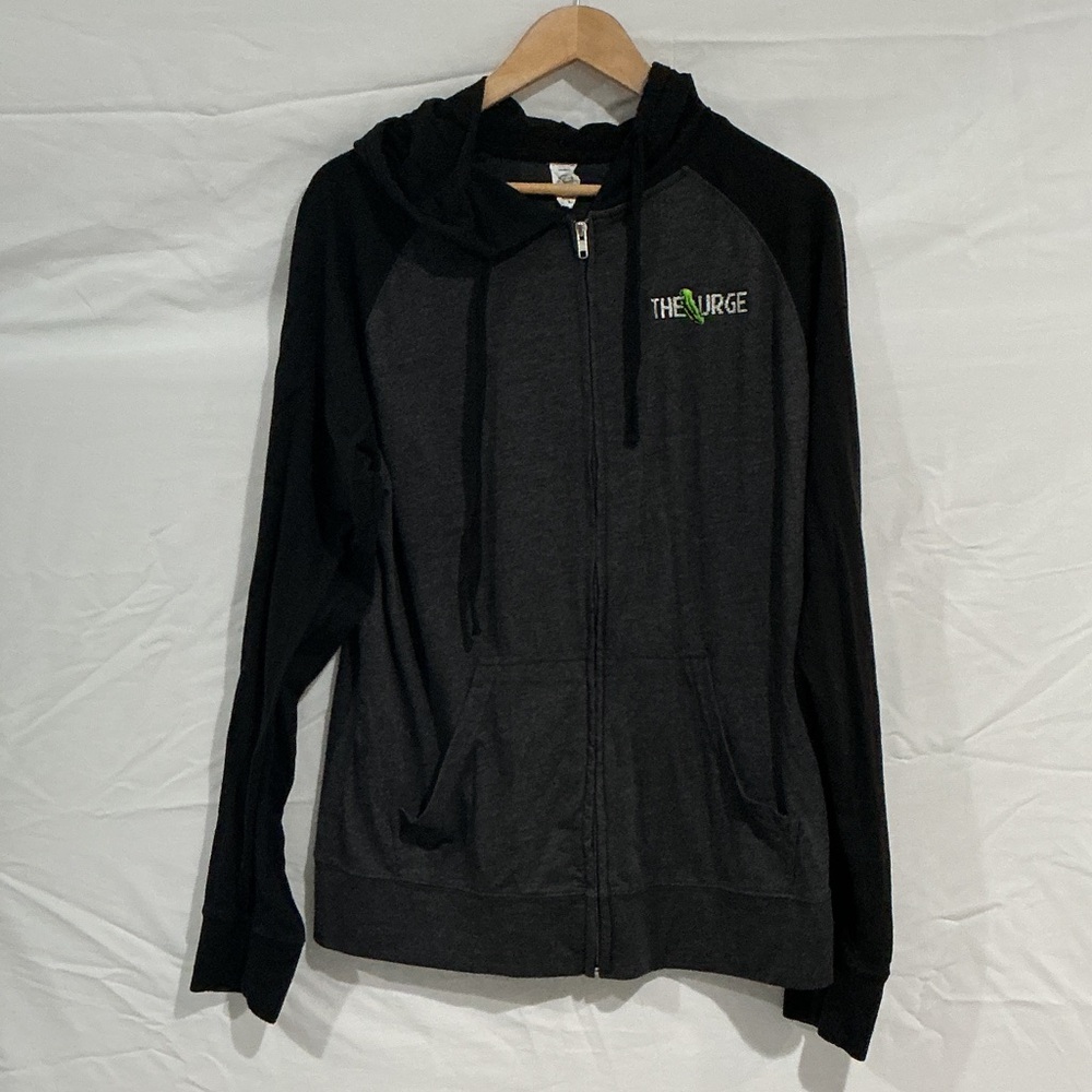 Urge Charcoal and Black Zip-Up Hoodie